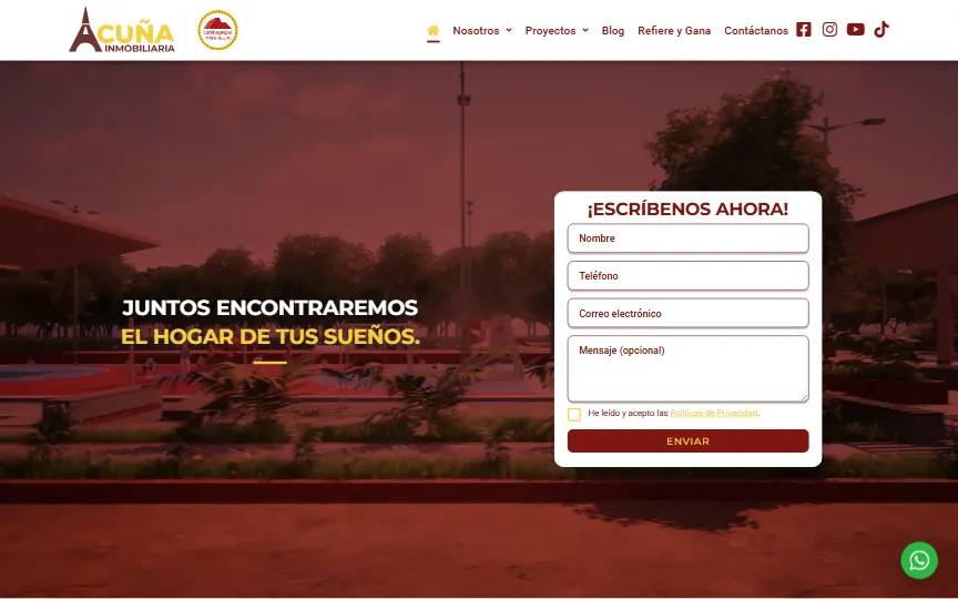 Web de Acuña Inmobiliaria