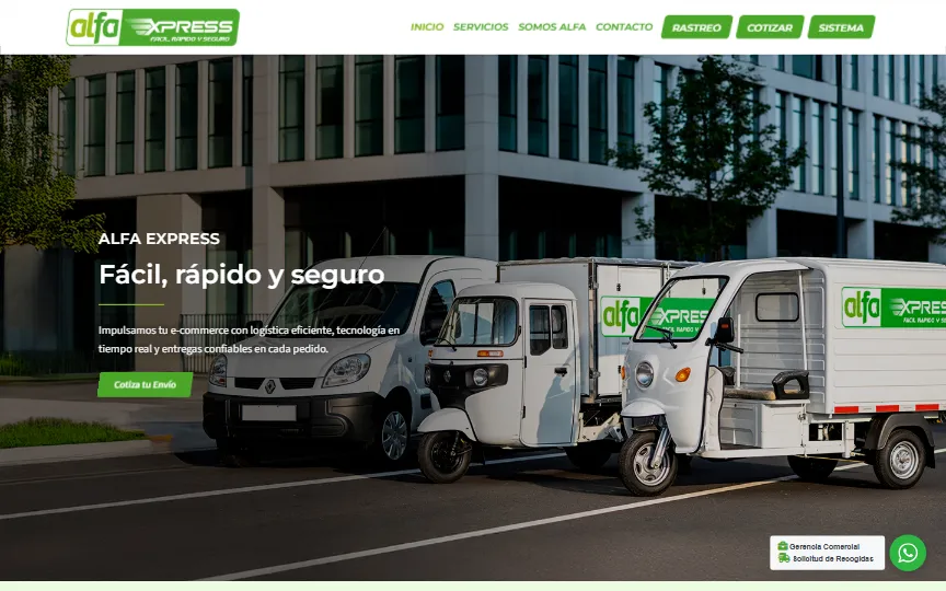 Web de logística Alfa Express